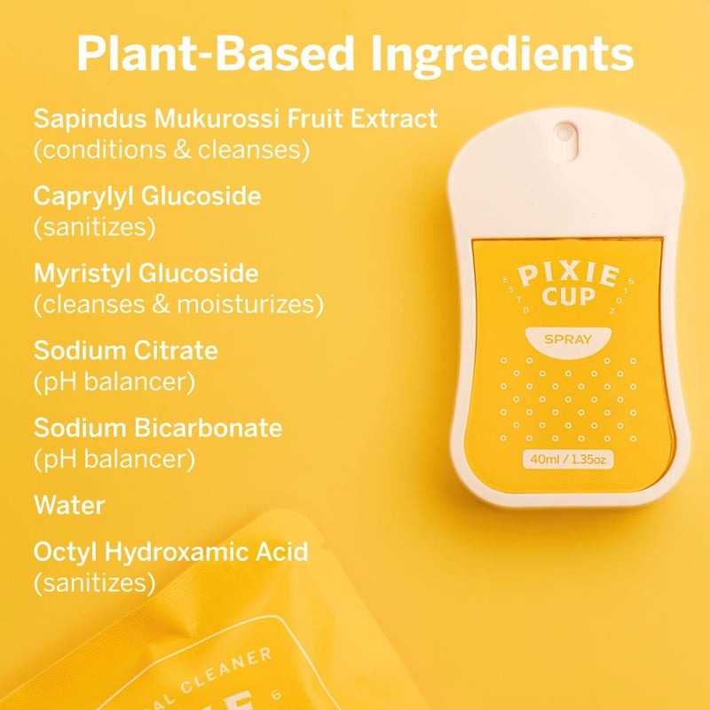 Pixie Cup Pixie Hand Sanitizer - Essentials & Toiletries for Complete Sanitization in a Quick Spray - 100% Hypoallergenic & Plant-Based Ingredients - Travel Cleaner for Menstrual Cups & Period Discs & Much More - Image 4